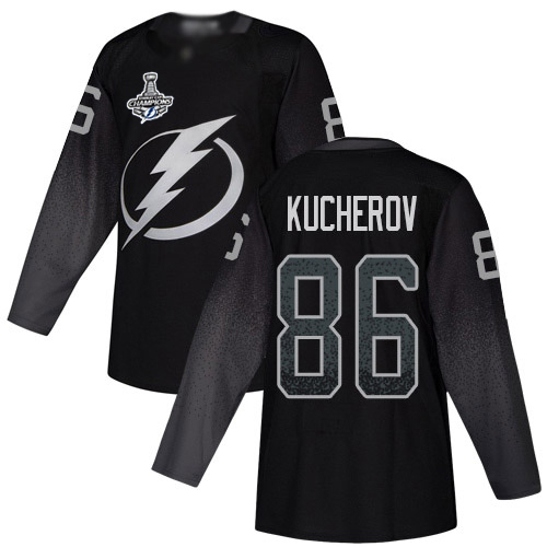 Adidas Tampa Bay Lightning #86 Nikita Kucherov Black Alternate Authentic Youth 2020 Stanley Cup Champions Stitched NHL Jersey->youth nhl jersey->Youth Jersey
